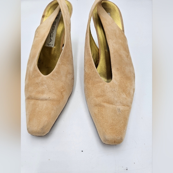 Vintage Peach Suede Via Spiga Slingbacks sz 8 - Picture 3 of 6